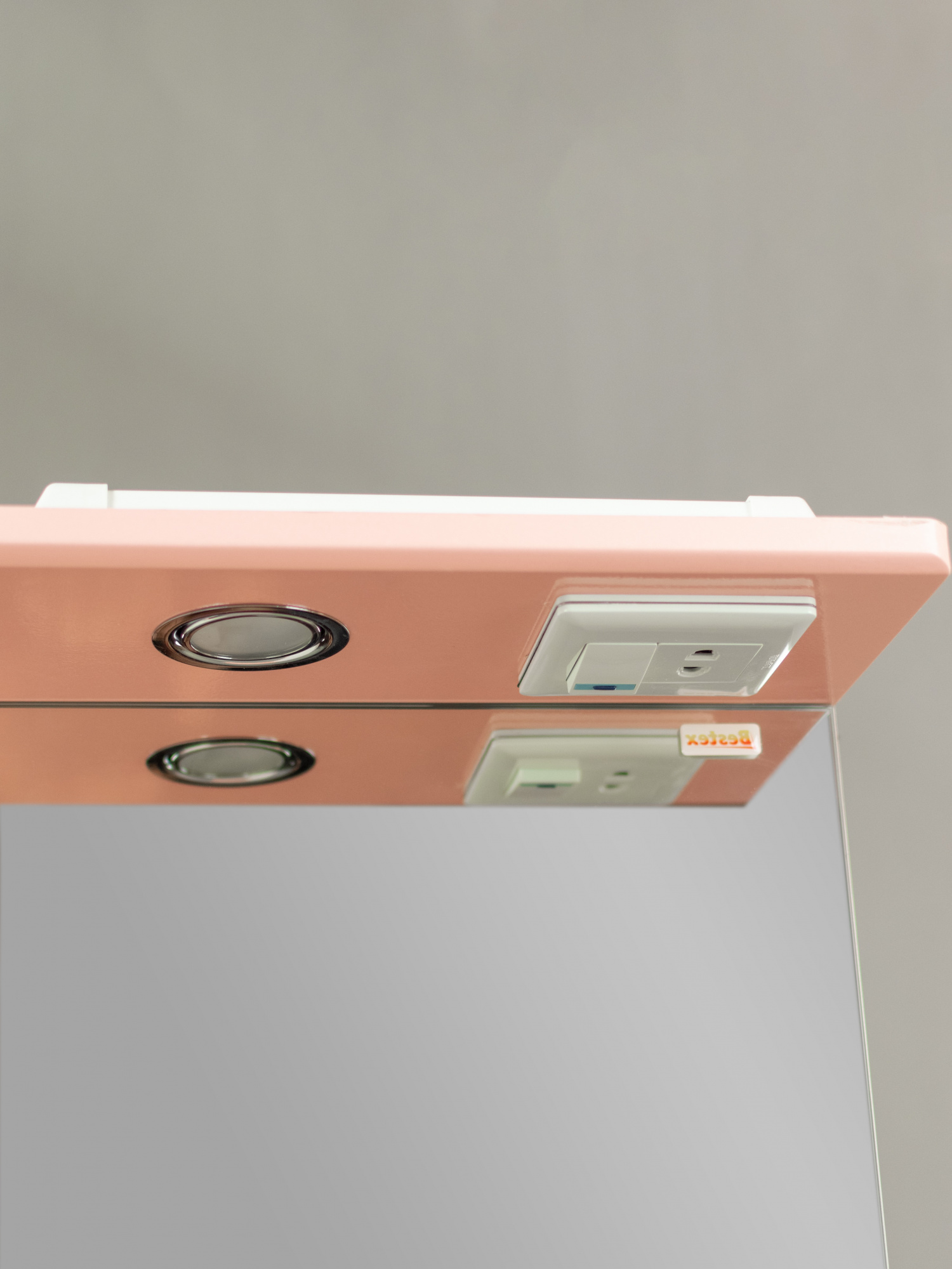 Зеркало 60 Восход (левый) розовый металлик СВ, 0725c.34L w