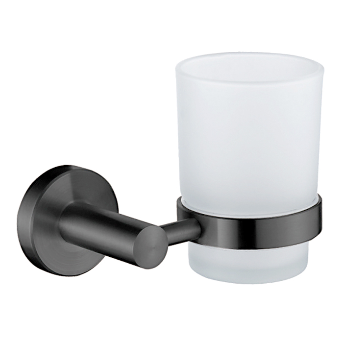 L71706U Стакан одинарный настенный стекло графит LEDEME