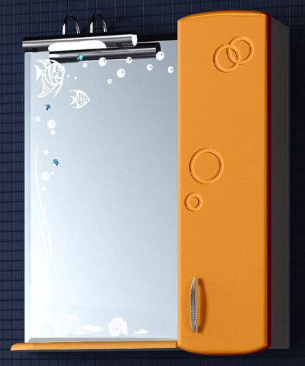 Зеркало 60 Улыбка (левый) оранжевый металлик СВ, 0525c.44Lw