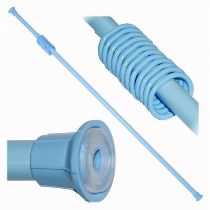 Карниз для шторы с кольцами в ванную комнату (120-210 см) голубой Prima Vanna, ZALEL