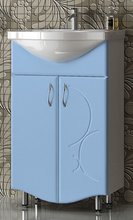 Тумба 50 Сфера (под раковину "Альфана") голубой металлик, 0904.46 (комп) w
