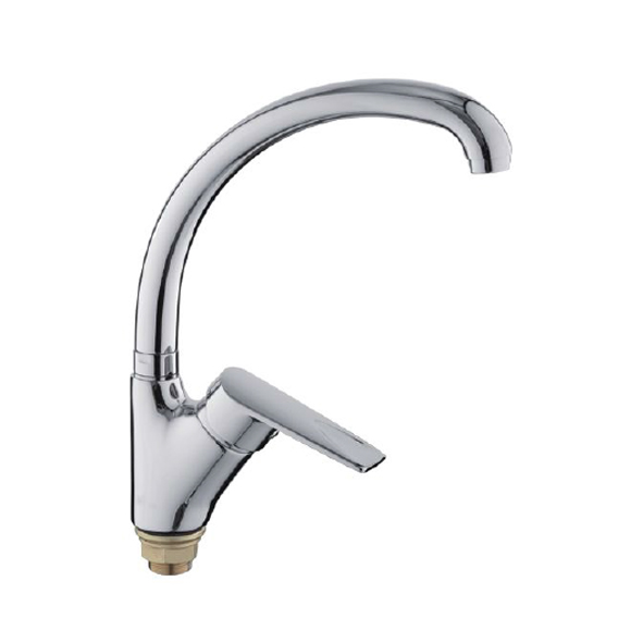 L5940 Смеситель для кухни с гайкой (утка), однорычажный, поворотный латунь LEDEME